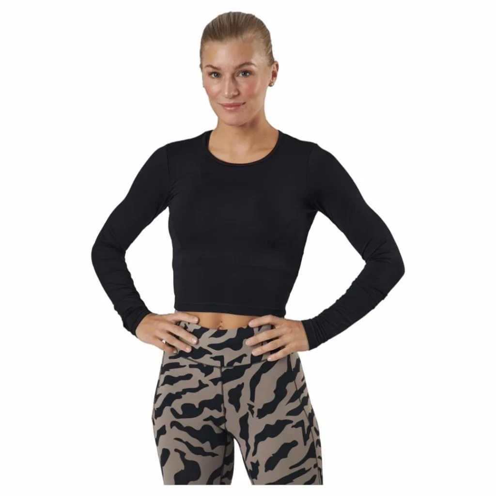 Casall Crop Long Sleeve Black Svart Hot