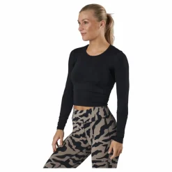 Casall Crop Long Sleeve Black Svart Hot