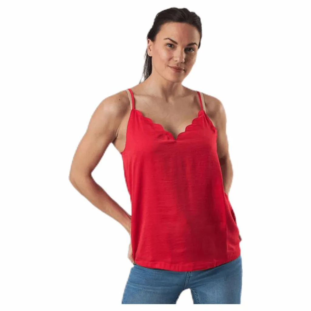 Only Debbie Singlet Wvn Red Röd