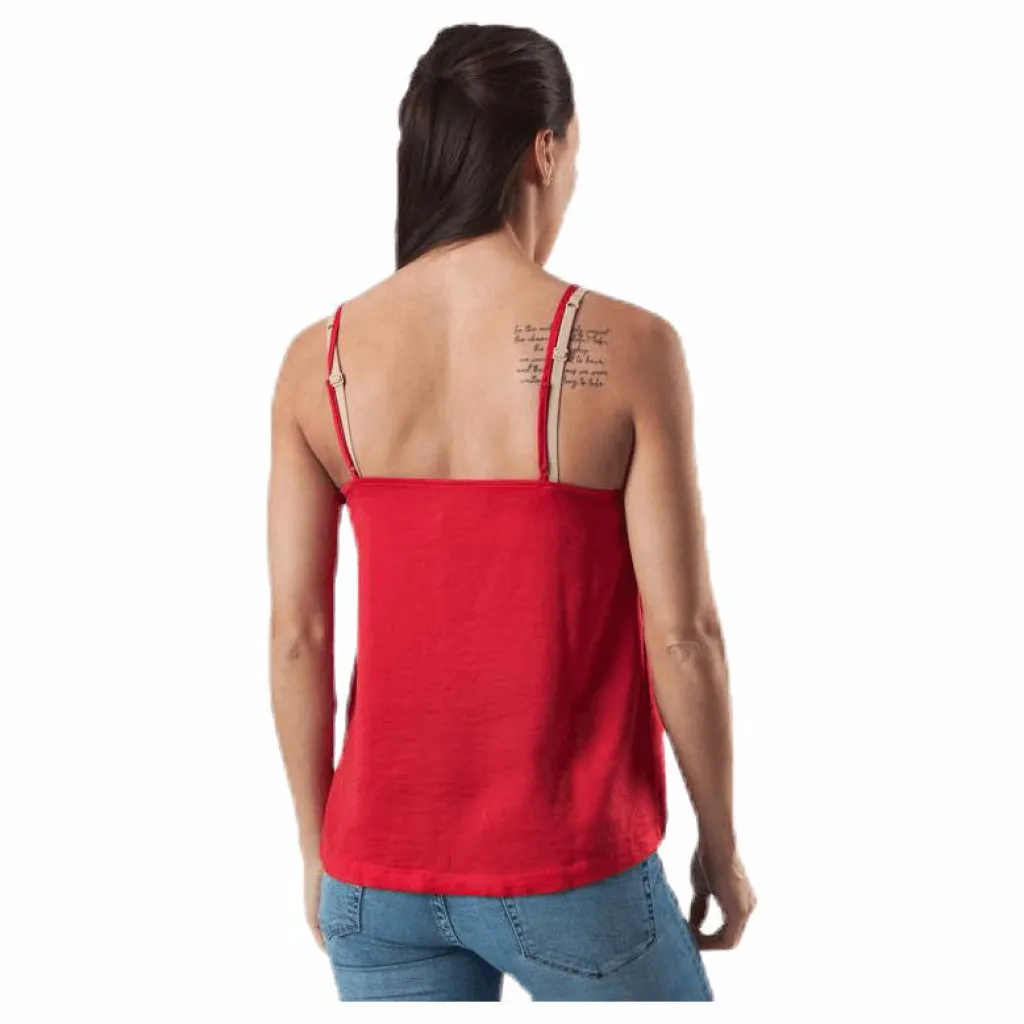 Only Debbie Singlet Wvn Red Röd