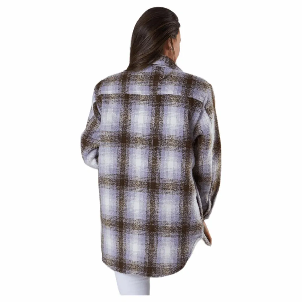 Only Deena-Oma L/S Check Shacket Cc Pnt White Vit Outlet