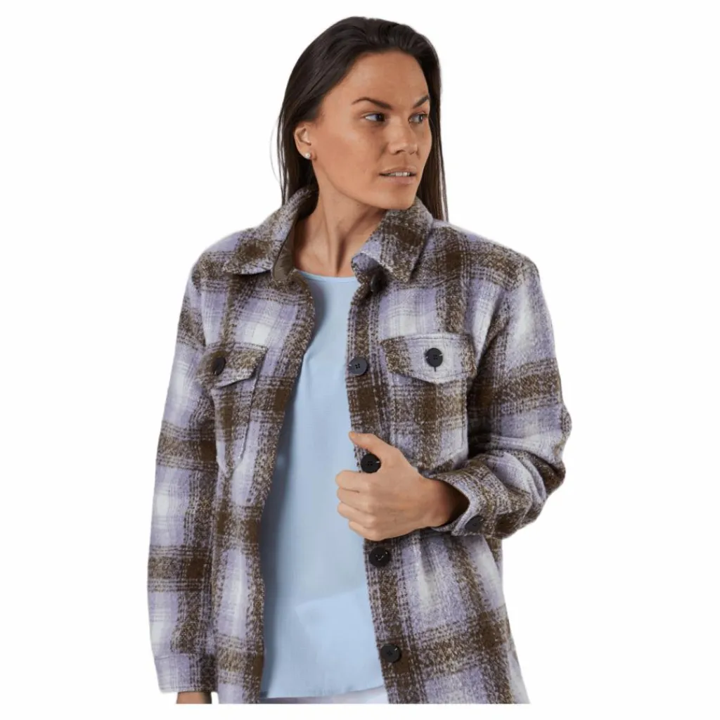 Only Deena-Oma L/S Check Shacket Cc Pnt White Vit Outlet