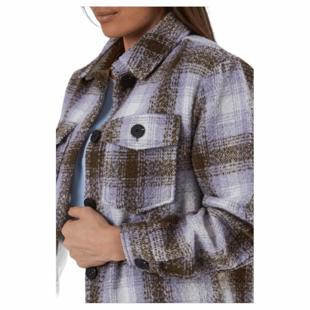 Only Deena-Oma L/S Check Shacket Cc Pnt White Vit Outlet