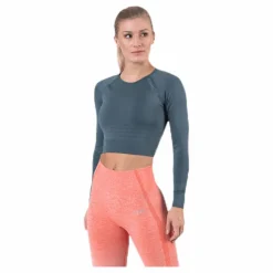 ICANIWILL Define Seamless L/S Crop Top Green Grön Best