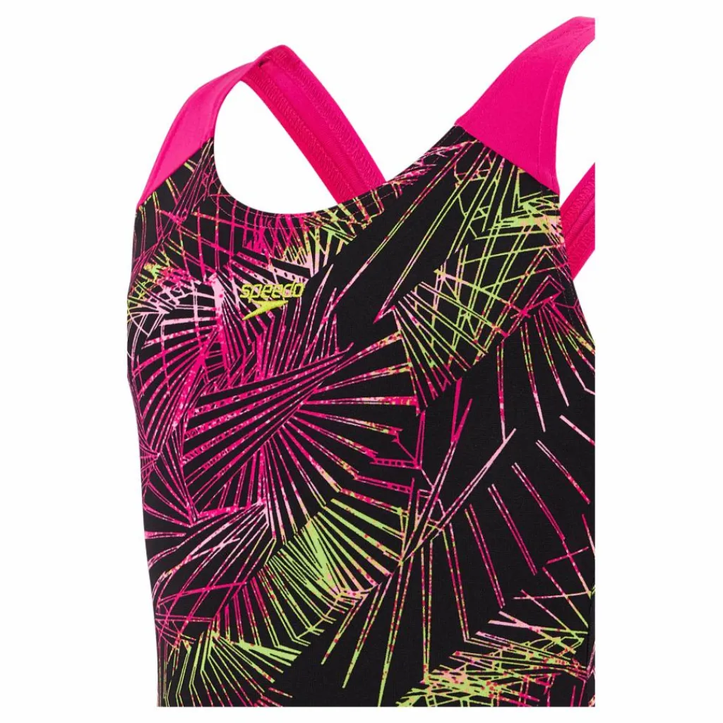 Speedo Digital Placement Splashback J Black Electric Pink Flerfärgad Discount