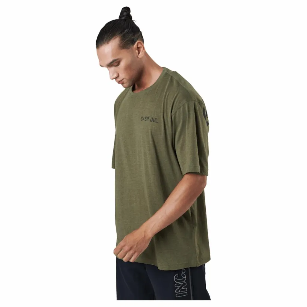 GASP Division Iron Tee Army Green Melange Grön Best