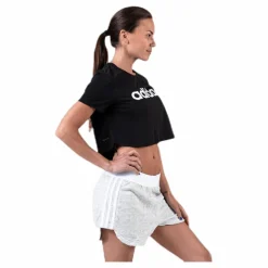 adidas D2M Crop Tee White/Black Svart Clearance