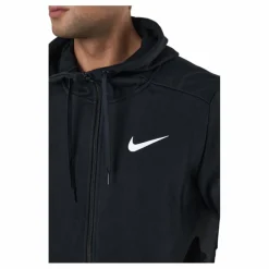 Nike Dri-FIT Men's Full-Zip Training Hoodie BLACK/WHITE Svart Discount
