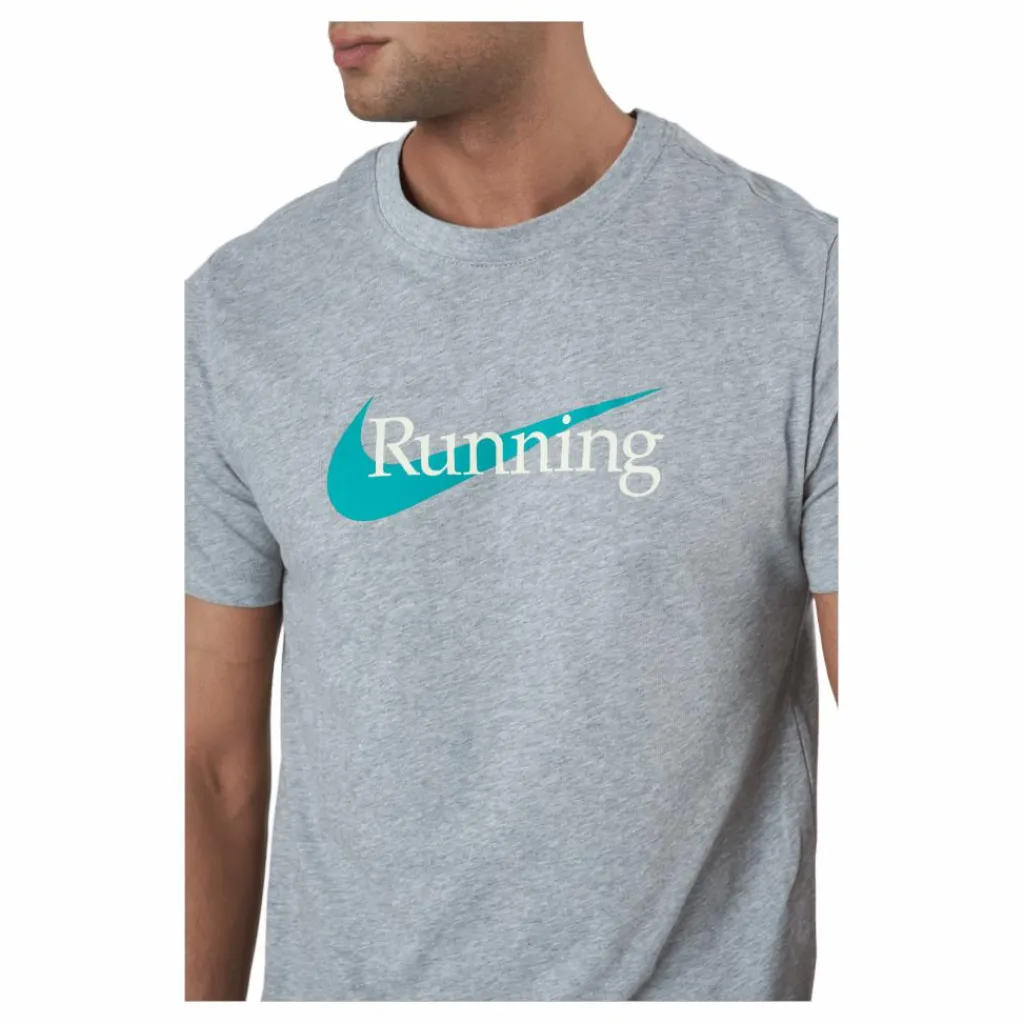 Nike Dri-FIT Men's Running T-Shirt DK GREY HEATHER Grå Best