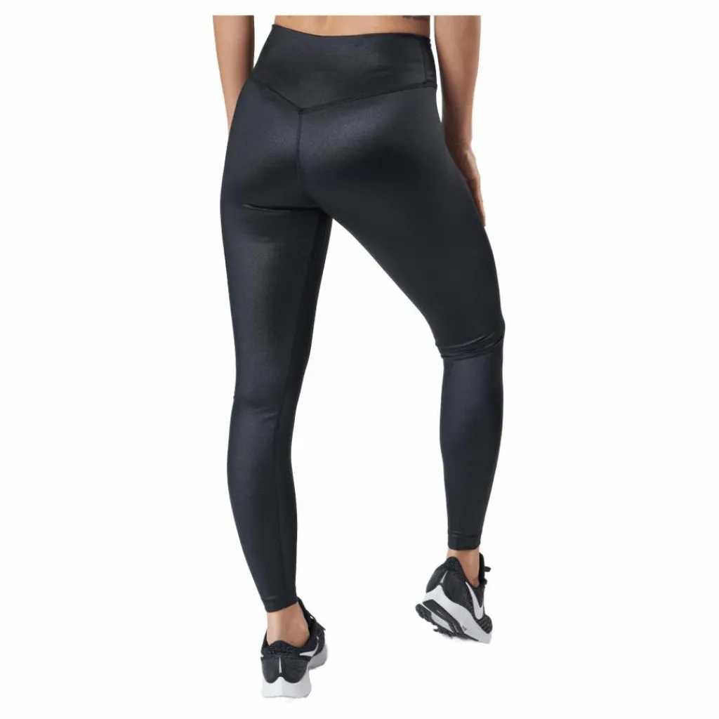 Nike Dri-FIT One Women's Mid-Rise Shine Leggings BLACK/WHITE Svart Outlet
