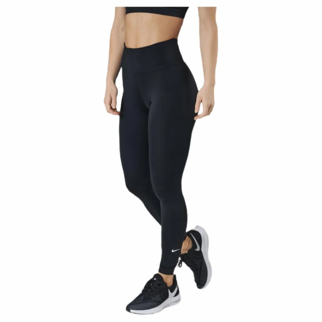 Nike Dri-FIT One Women's Mid-Rise Leggings BLACK/WHITE Svart Hot