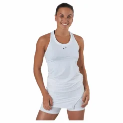 Nike Dri-FIT One Women's Slim Fit Tank WHITE/BLACK Vit Clearance