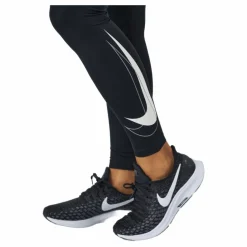 Nike Dri-fit Swoosh Run Women's 7/8 Black/white Svart Best
