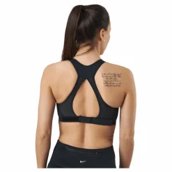 Nike Dri-FIT Swoosh Women's High-Support Non-Padded Adjustable Sports Bra BLACK/BLACK/DK SMOKE GREY/WHITE Svart Online