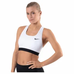 Nike Dri-FIT Swoosh Women's Medium-Support Non-Padded Sports Bra WHITE/BLACK/BLACK Vit Best