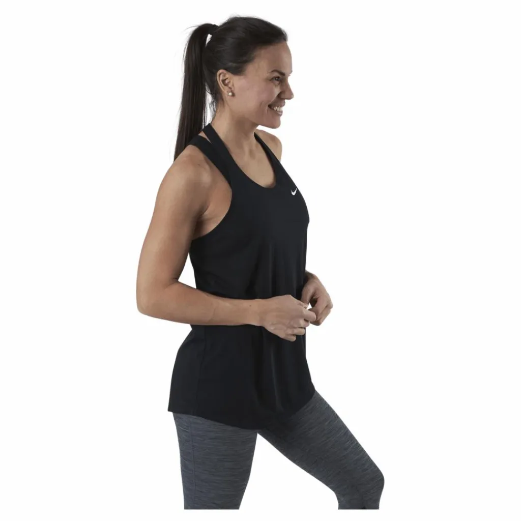 Nike Dry Essential Elastika Tank White/Black Svart Clearance