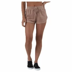 Pieces Dunja Terry Mw Shorts Lounge Bc Red Röd Hot