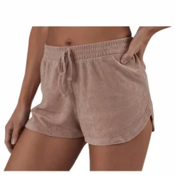 Pieces Dunja Terry Mw Shorts Lounge Bc Red Röd Hot