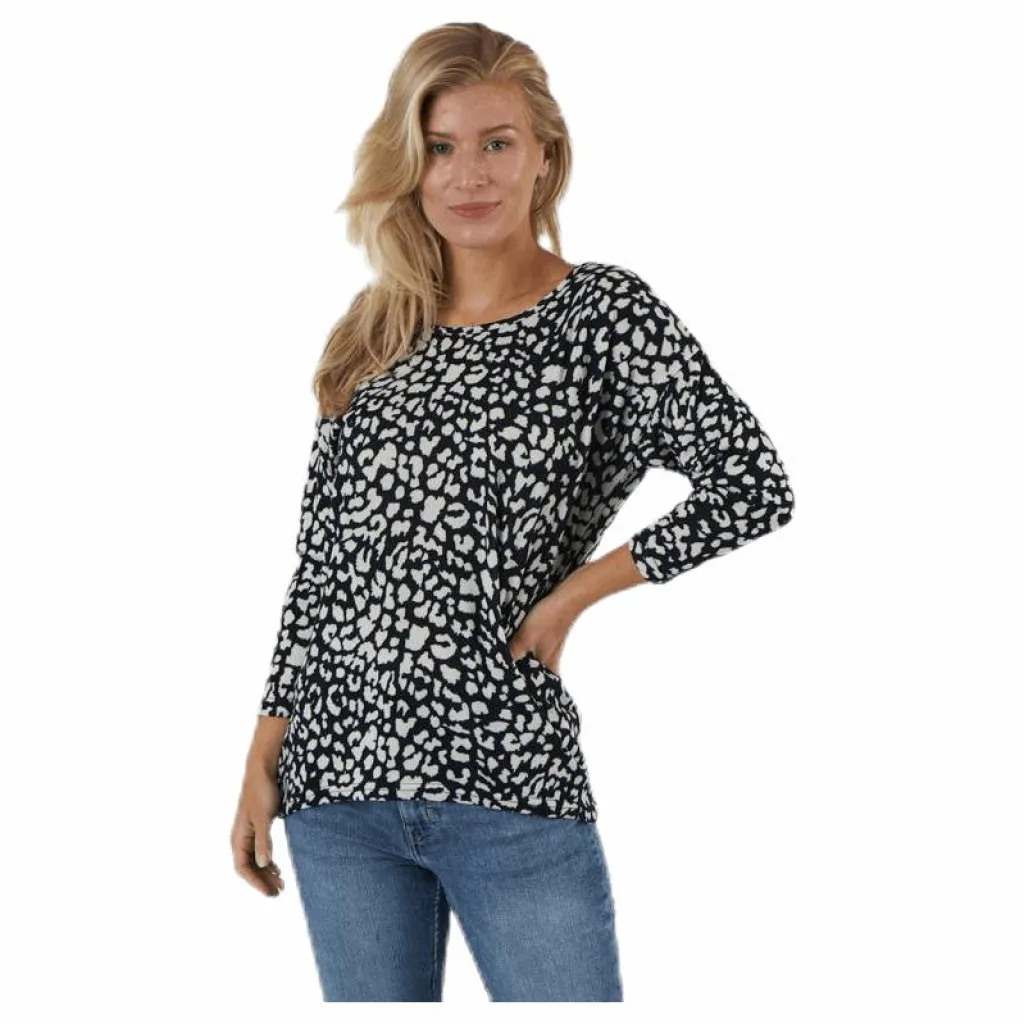 Only Elcos 4/5 Aop Top Jrs Black Svart Outlet