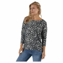 Only Elcos 4/5 Aop Top Jrs Black Svart Outlet