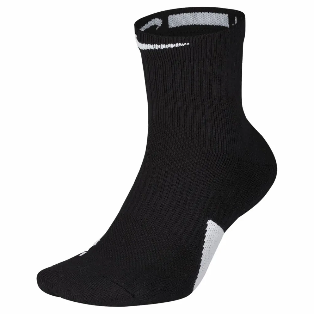 Nike Elite Mid Basketball Socks BLACK/WHITE/WHITE Svart Sale