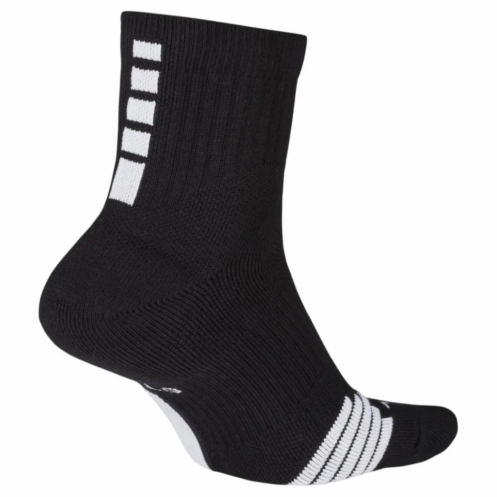 Nike Elite Mid Basketball Socks BLACK/WHITE/WHITE Svart Sale