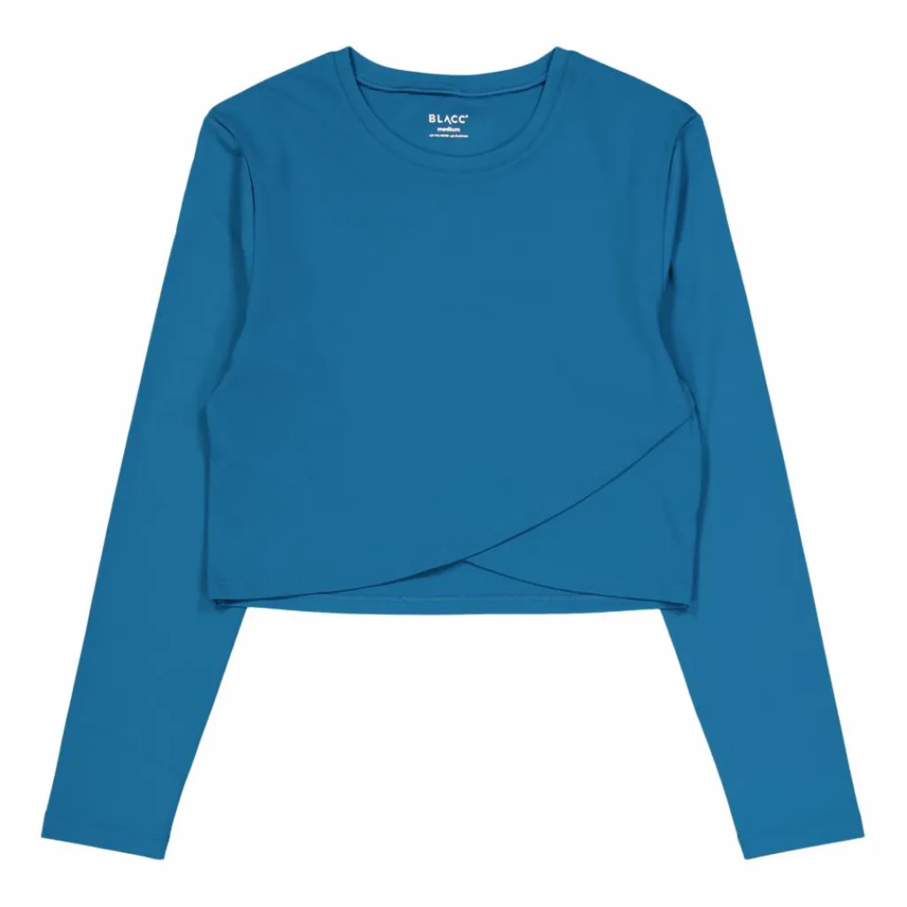 Ella Overlap Long Sleeve Top Blue Coral*BLACC Sale