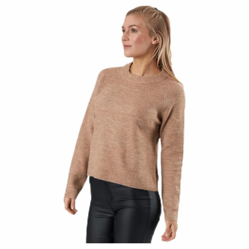 Pieces Ellen Ls O-Neck Knit Beige Clearance