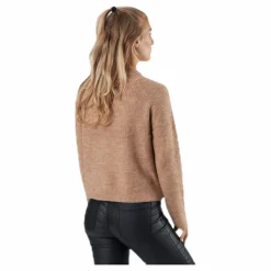 Pieces Ellen Ls O-Neck Knit Beige Clearance