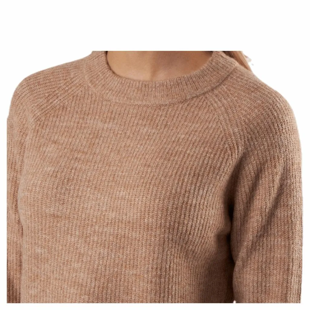 Pieces Ellen Ls O-Neck Knit Beige Clearance