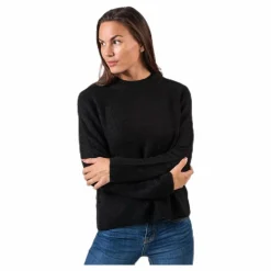 Pieces Ellen Ls O-Neck Knit Black Svart Discount
