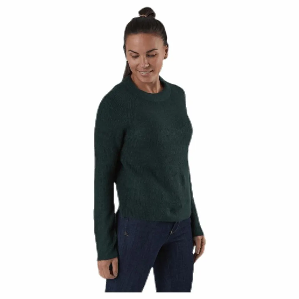 Ellen Ls O-Neck Knit Green*Pieces