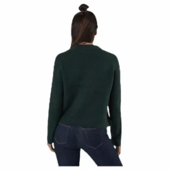 Ellen Ls O-Neck Knit Green*Pieces