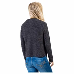 Pieces Ellen Ls O-Neck Knit Grey Grå New