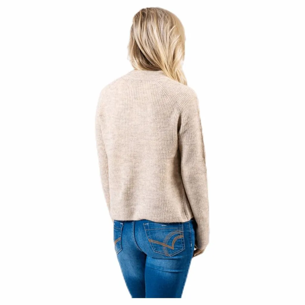 Pieces Ellen Ls O-Neck Knit White Vit Online