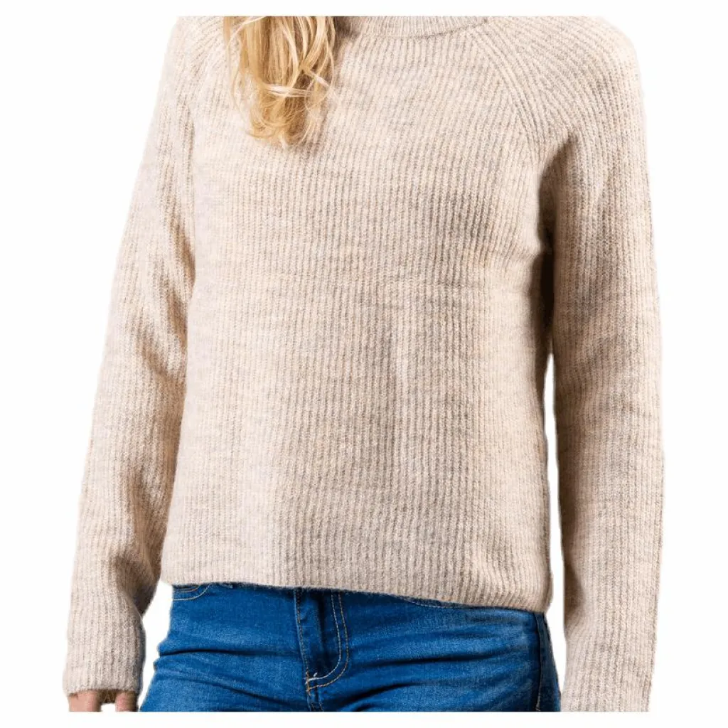 Pieces Ellen Ls O-Neck Knit White Vit Online