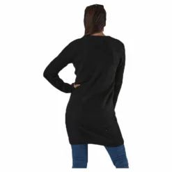 Ellen Ls V-Neck Knit Dress Black*Pieces Best