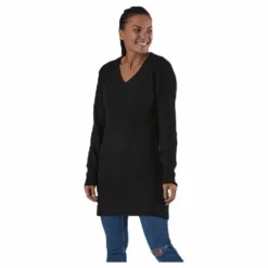 Ellen Ls V-Neck Knit Dress Black*Pieces Best