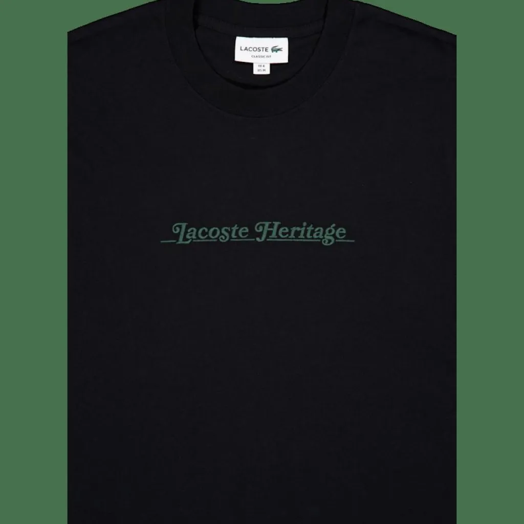 Lacoste Embroidered Cotton T-shirt Noir 031 Black Hot