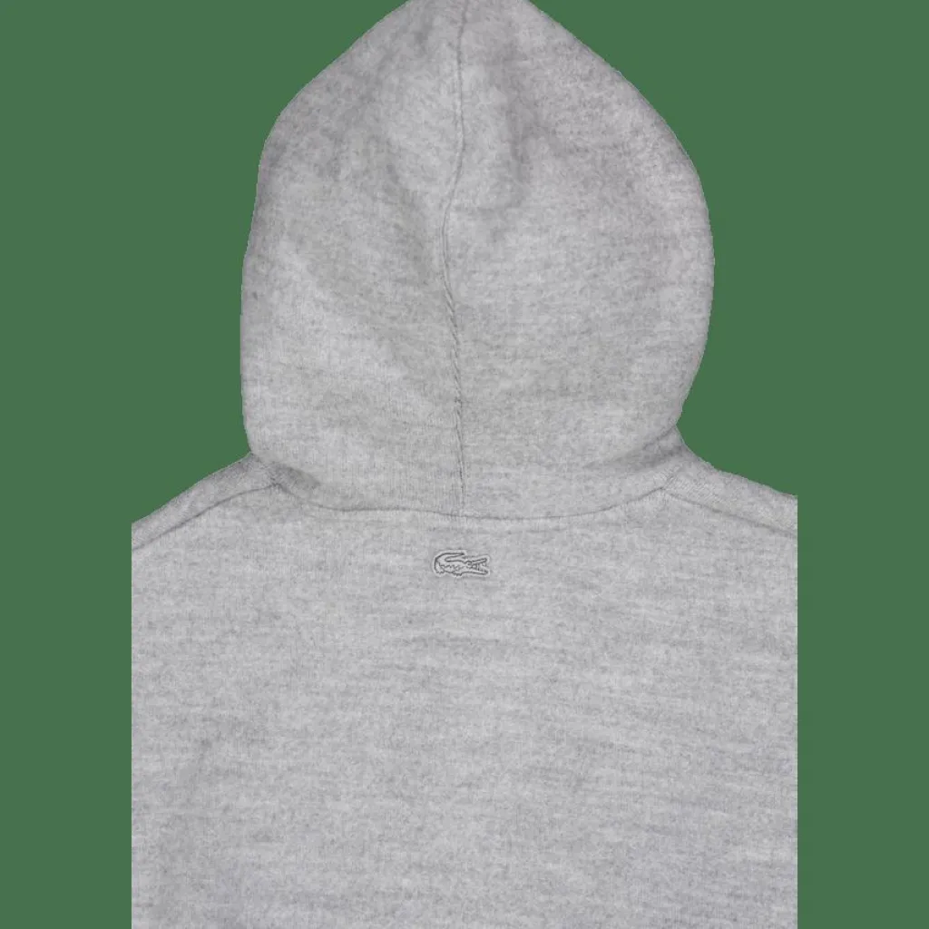Embroidered Signature Hoodie Silver Chine*Lacoste Best