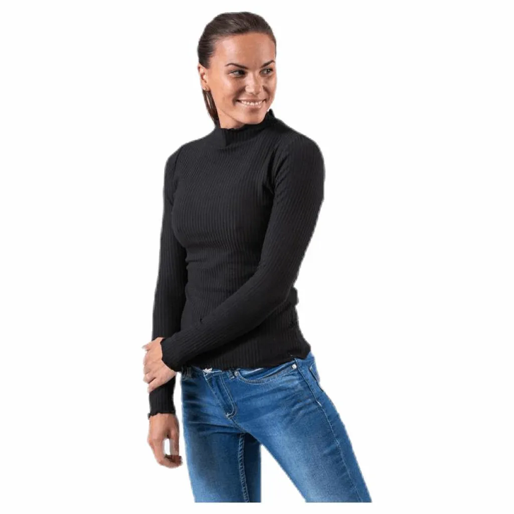 Emma L/S High Neck Top Jrs Black*Only Best