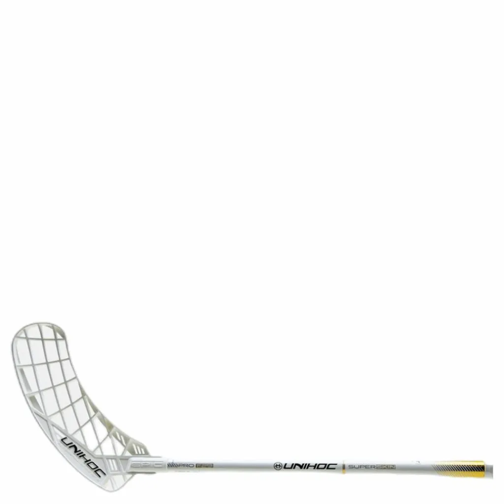 Unihoc Epic Superskin Pro 100 cm Flex 29 White/Yellowd Vit och Guld Hot
