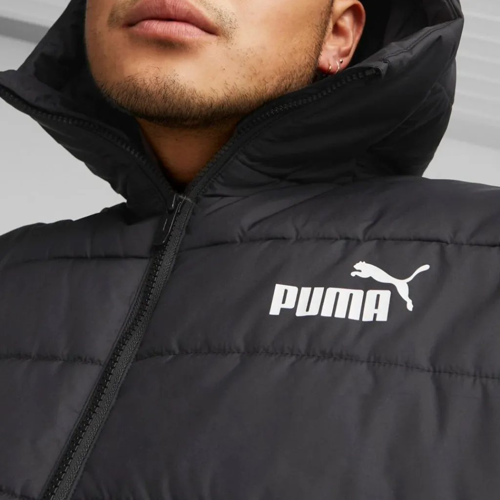 Puma Ess Hooded Padded Jacket Black Svart Best