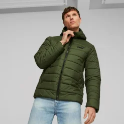 Puma Ess Hooded Padded Jacket Myrtle Grön Sale