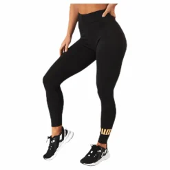Puma ESS Logo Leggings Black/Gold Svart New