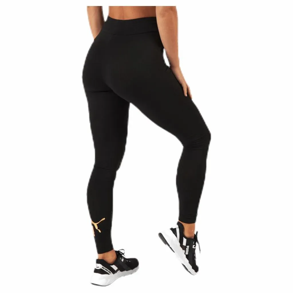 Puma ESS Logo Leggings Black/Gold Svart New