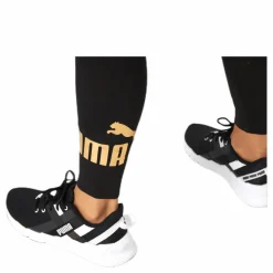 Puma ESS Logo Leggings Black/Gold Svart New