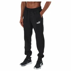 Puma Ess Logo Pants Fl Cl Black Grå Online