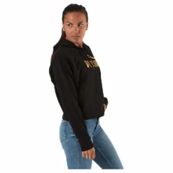 Puma ESS+ Metallic Cropped Hoody TR Black/Gold Svart Online