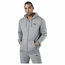 Essential Small Logo Fz Hoodie Fl Grey*Puma